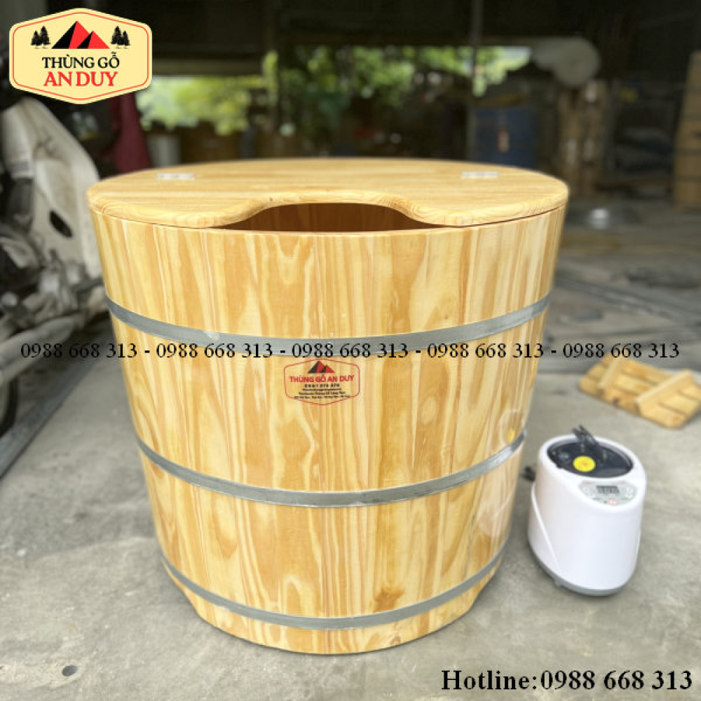 Bồn Tròn Xông Hơi Gỗ Thông