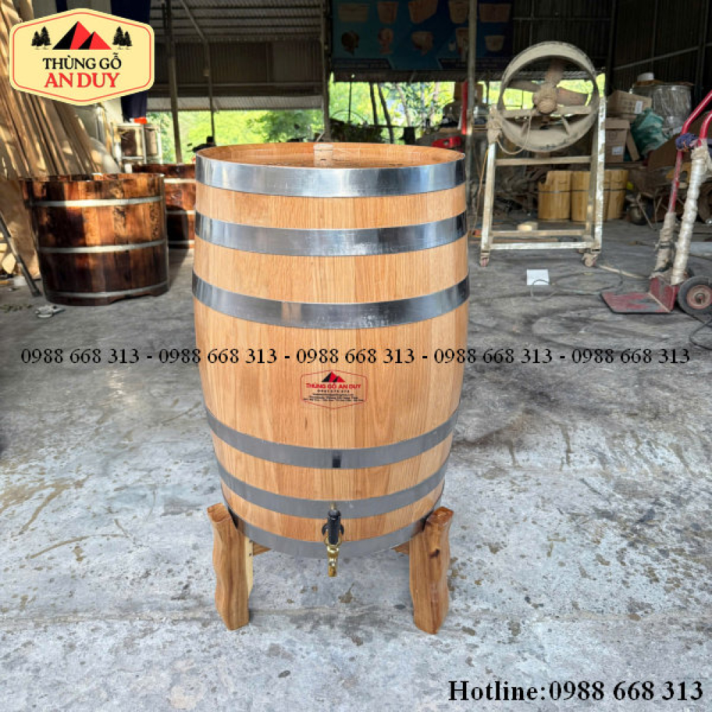 Thùng Gỗ Sồi 100L Dáng Đứng